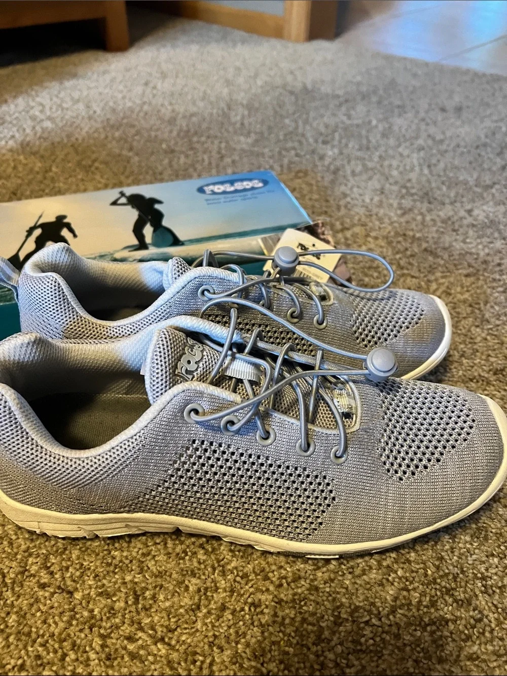 Rocsoc Women's Light Gray Knit Athletic Sneakers - Water Shoes